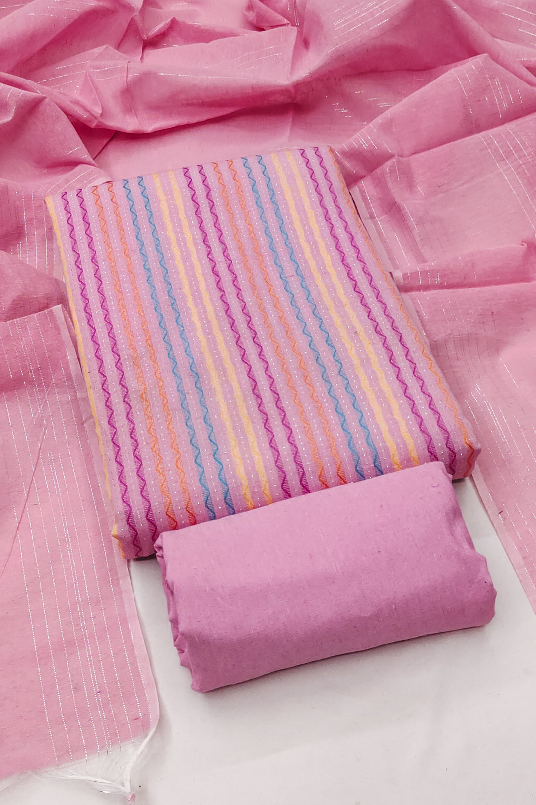Amazing Pink Color Cotton Fabric Salwar Suit | Buy Online India