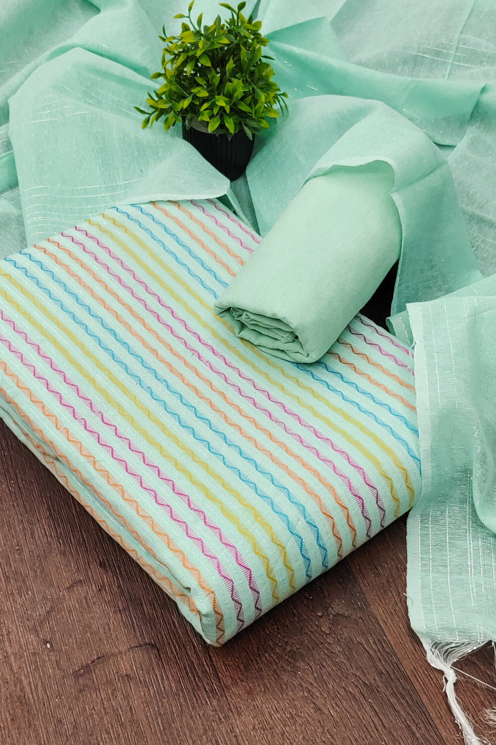 Trendy Cotton Fabric Sea Green Color Salwar Suit | Buy Online India