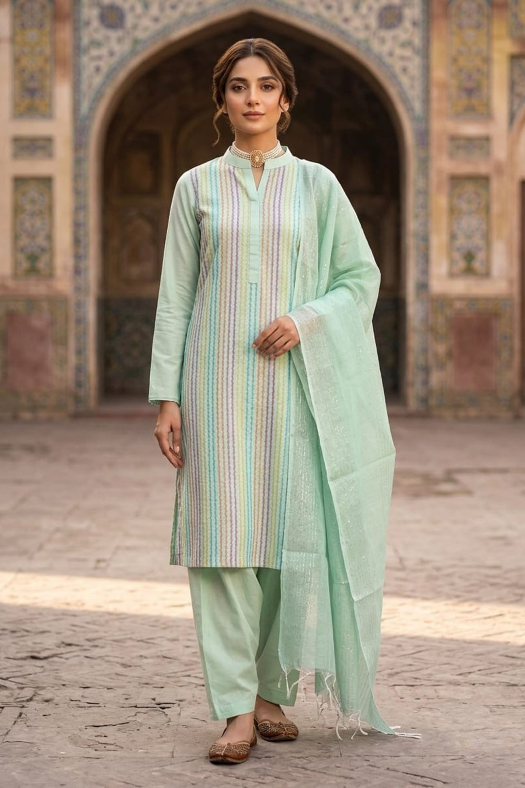 Trendy Cotton Fabric Sea Green Color Salwar Suit | Buy Online India