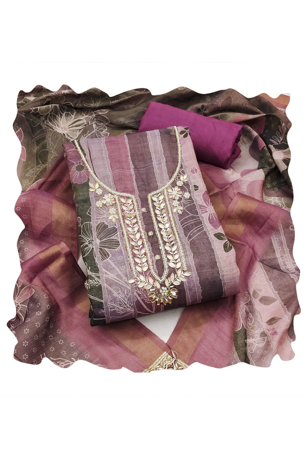 Trendy Cotton Printed Salwar Suit In Purple Color | Buy Online India