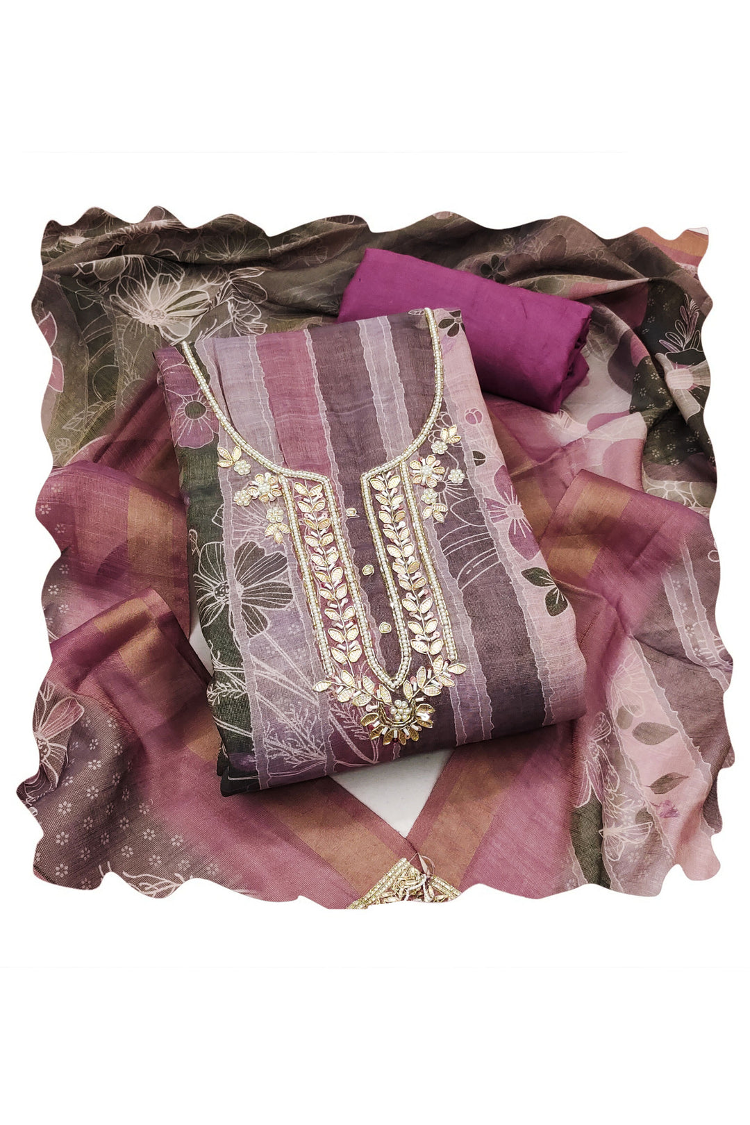Trendy Cotton Printed Salwar Suit In Purple Color | Buy Online India