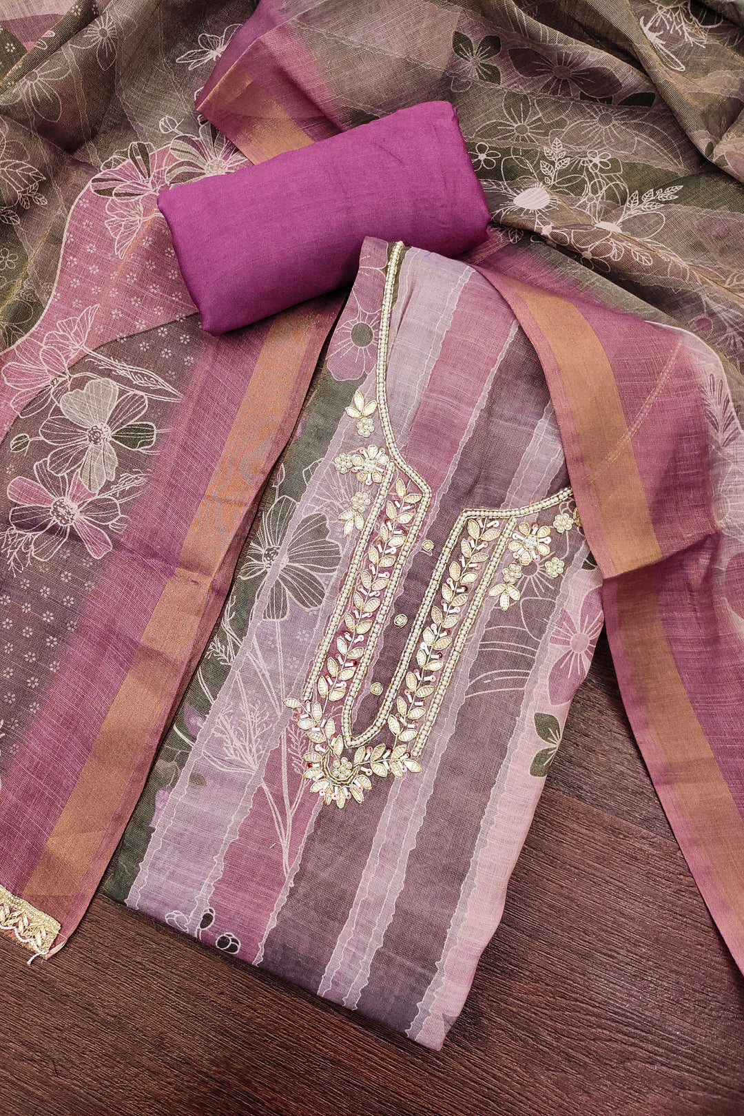Trendy Cotton Printed Salwar Suit In Purple Color | Buy Online India