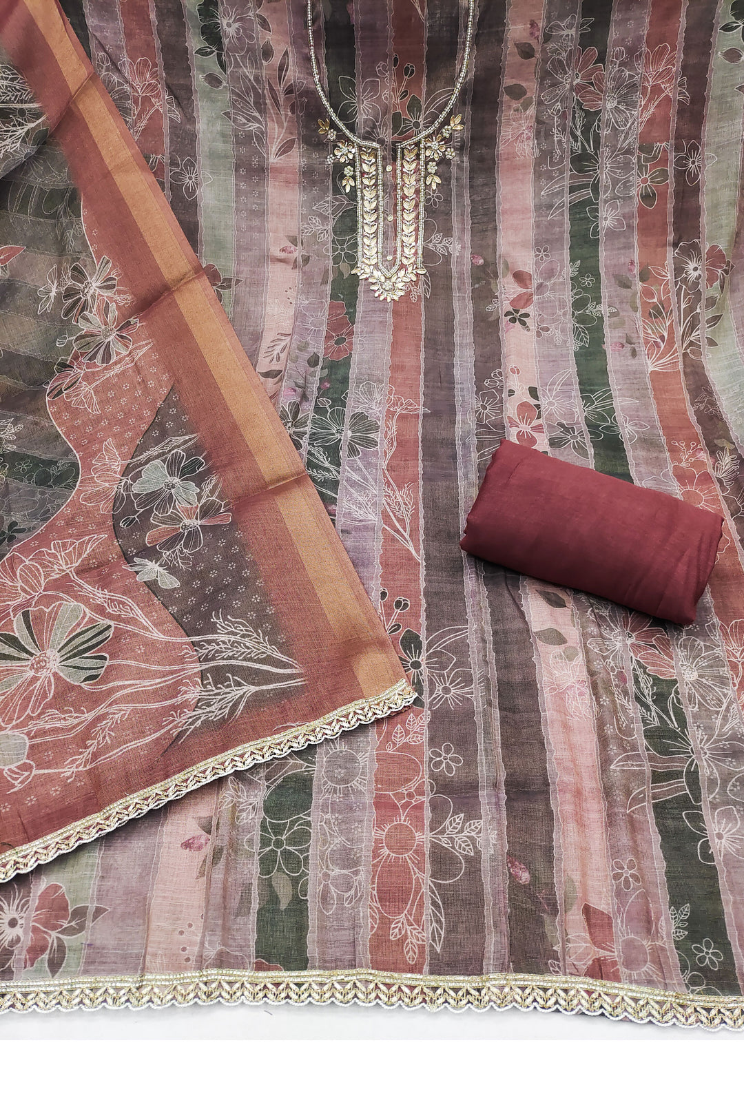 Brown Color Cotton Coveted Printed Salwar Suit | Buy Online India
