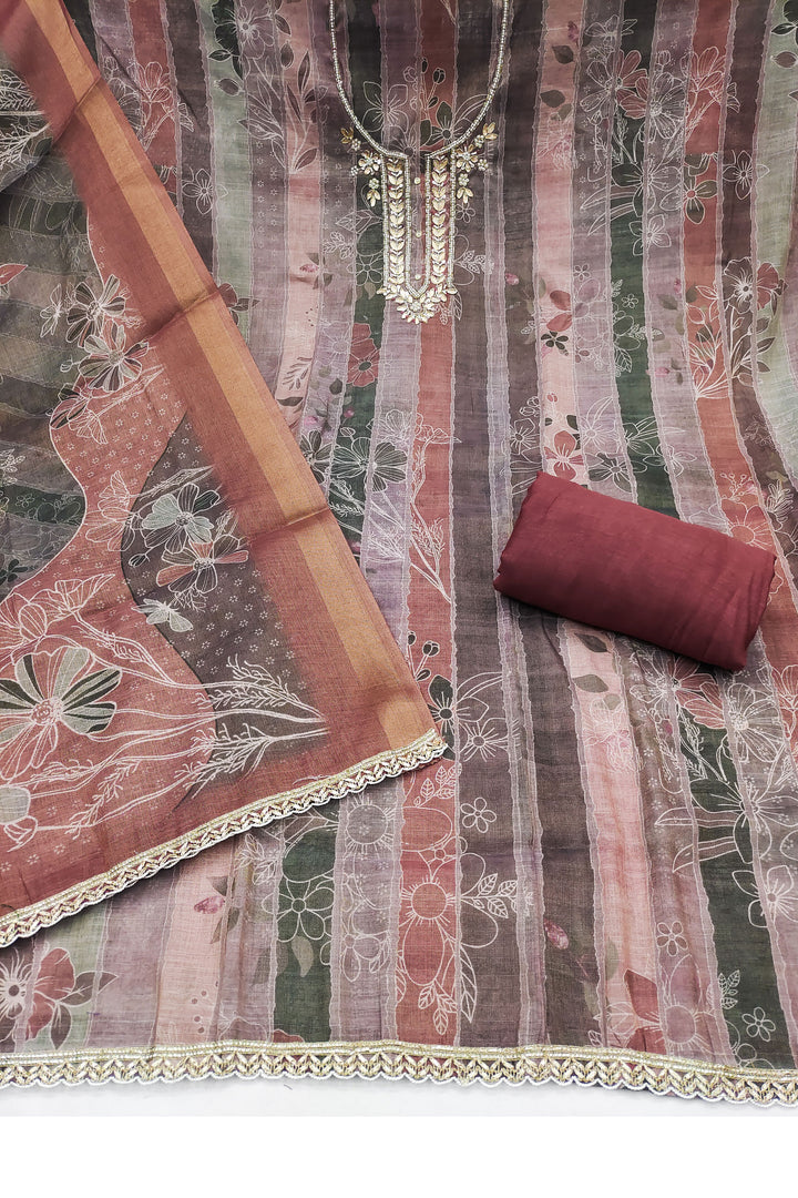 Brown Color Cotton Coveted Printed Salwar Suit | Buy Online India