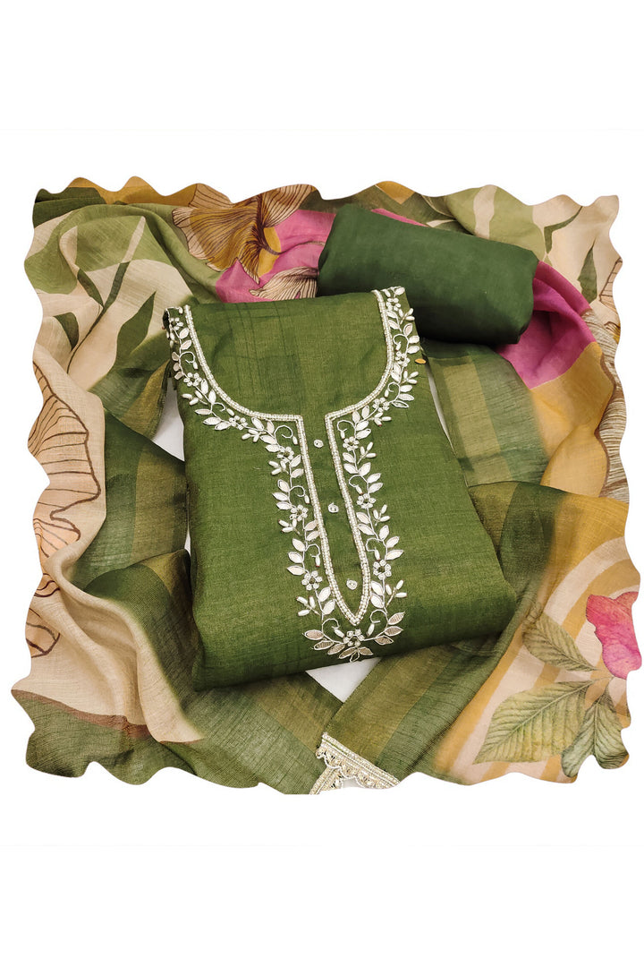 Green Color Cotton Engaging Printed Salwar Suit | Buy Online India