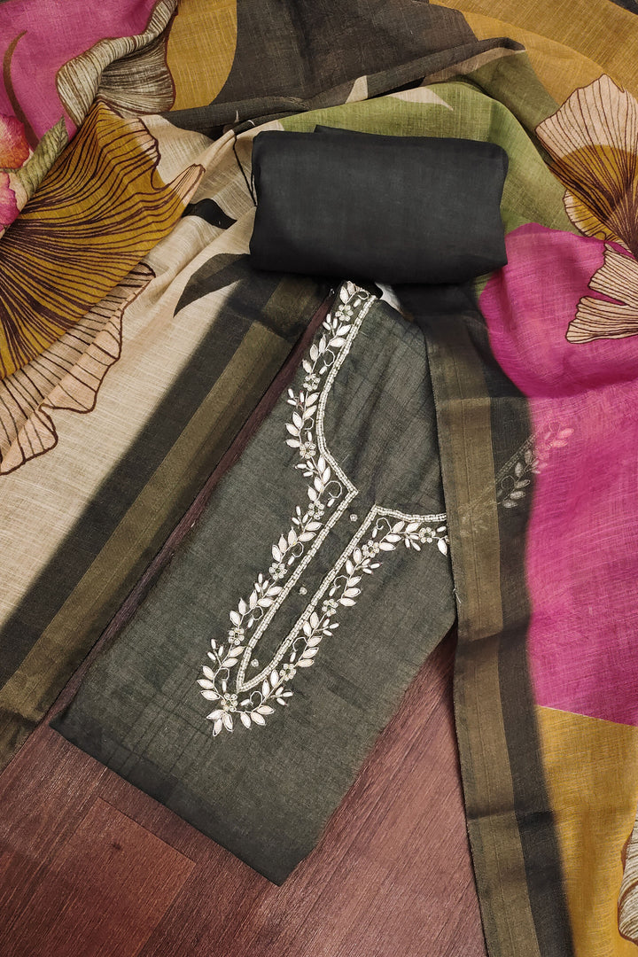 Creative Grey Color Cotton Printed Salwar Suit | Buy Online India
