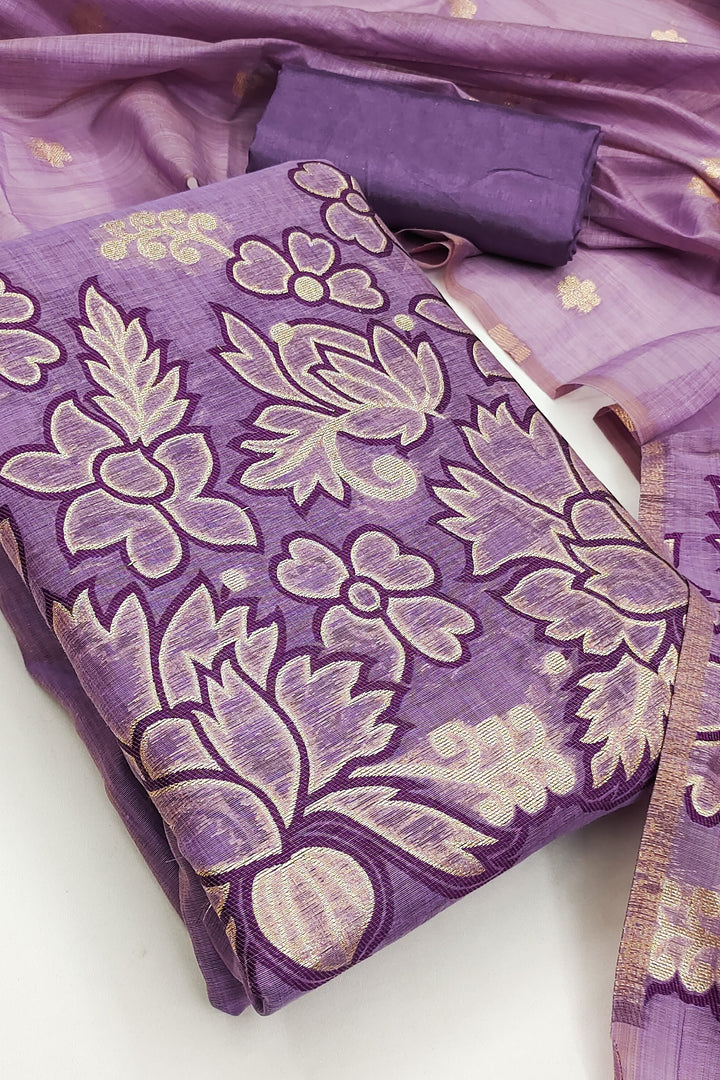 Purple Color Art Silk Lovely Jacquard Salwar Suit | Buy Online India