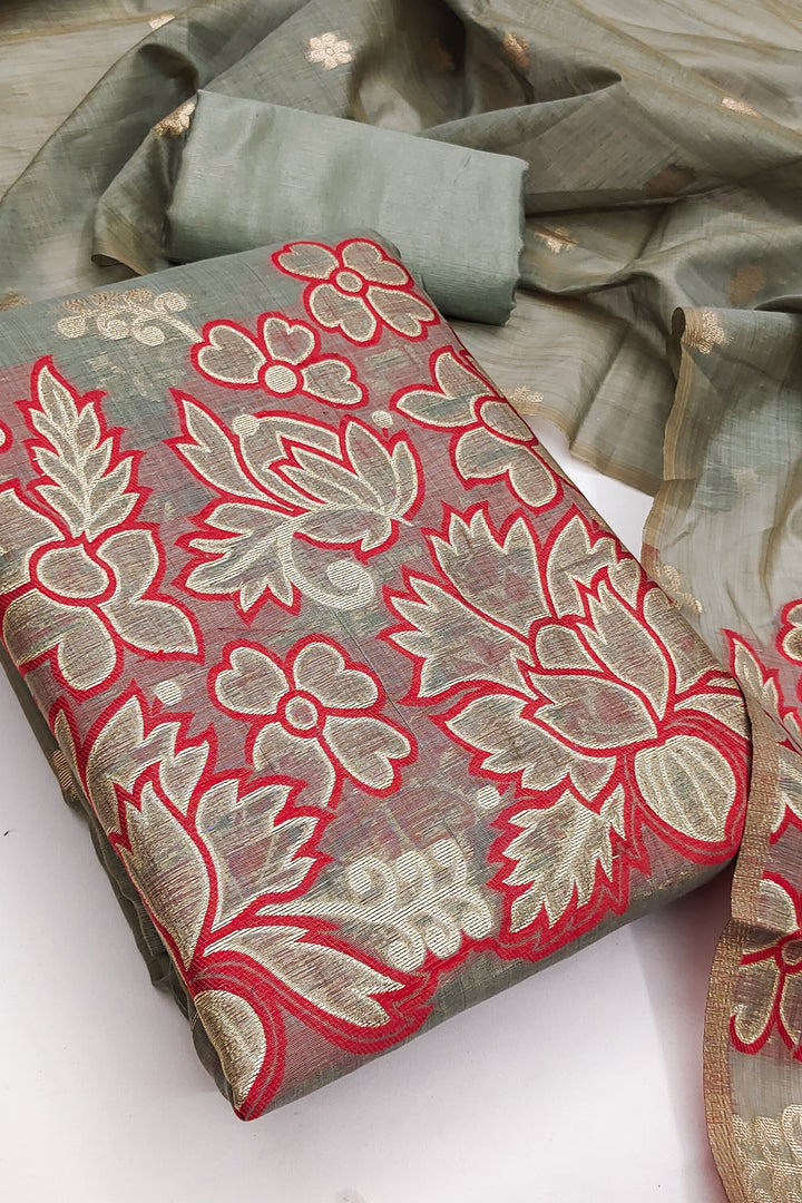 Art Silk Grey Color Attractive Jacquard Salwar Suit | Buy Online India