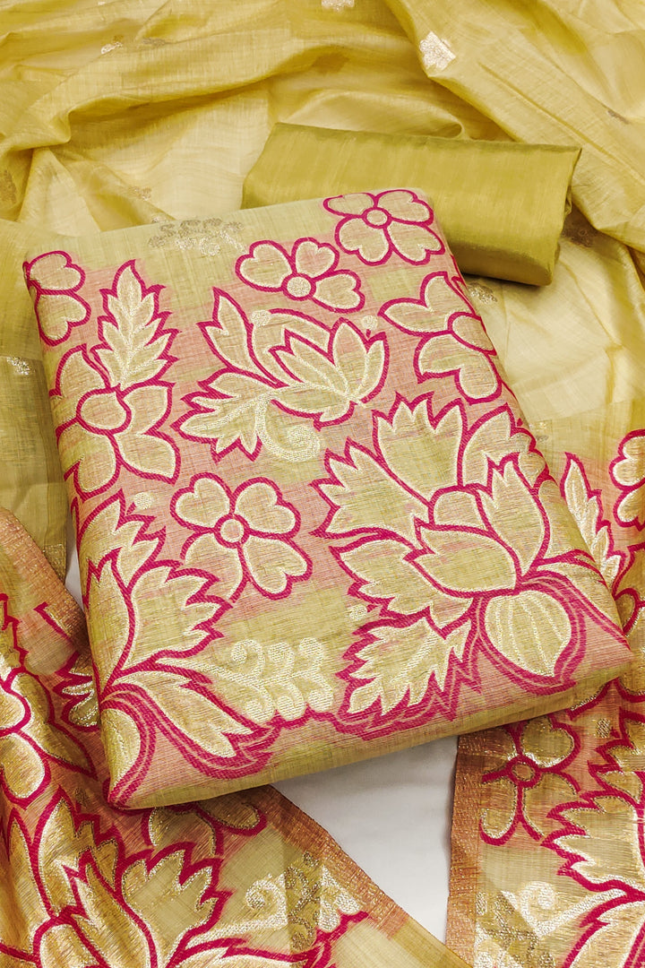 Mustard Color Art Silk Beautiful Jacquard Salwar Suit | Buy Online India