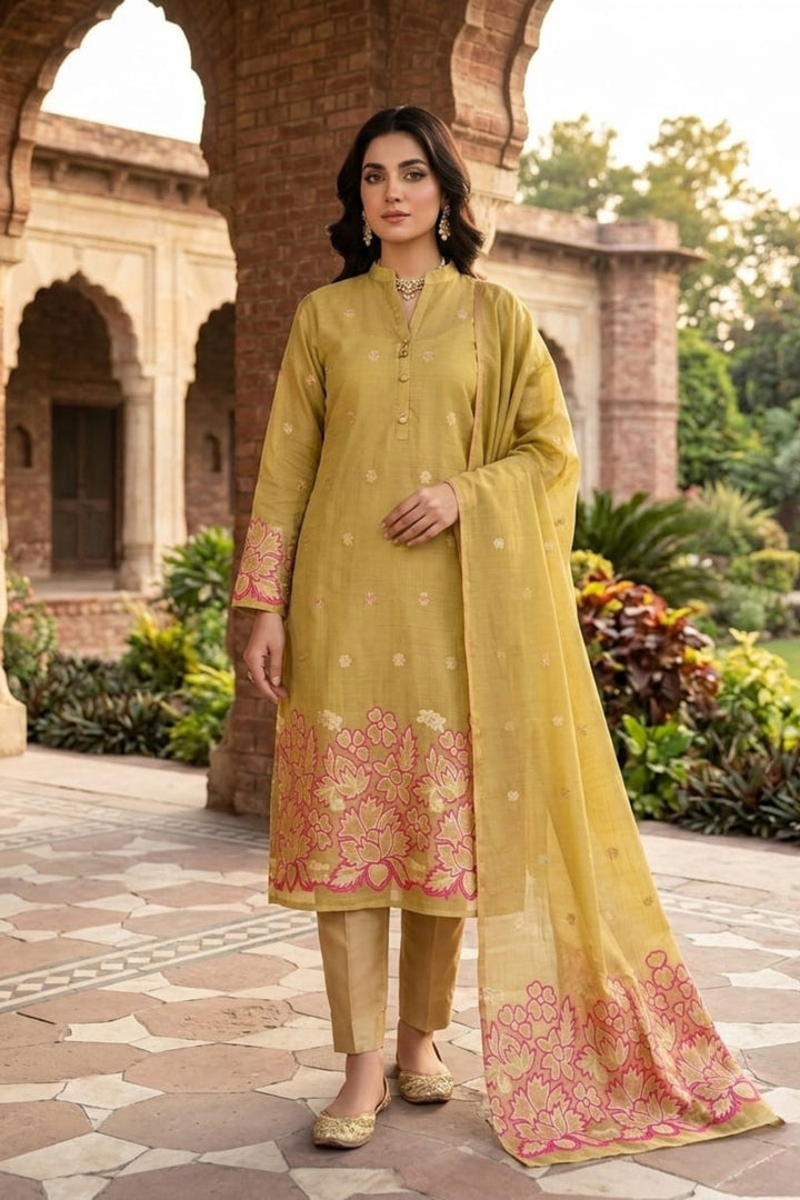 Mustard Color Art Silk Beautiful Jacquard Salwar Suit | Buy Online India