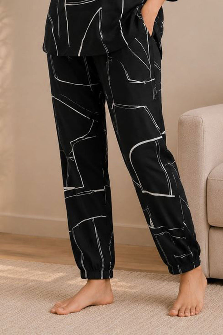 Engaging Black Color Linen Printed Co-Ord Set | Buy Online India