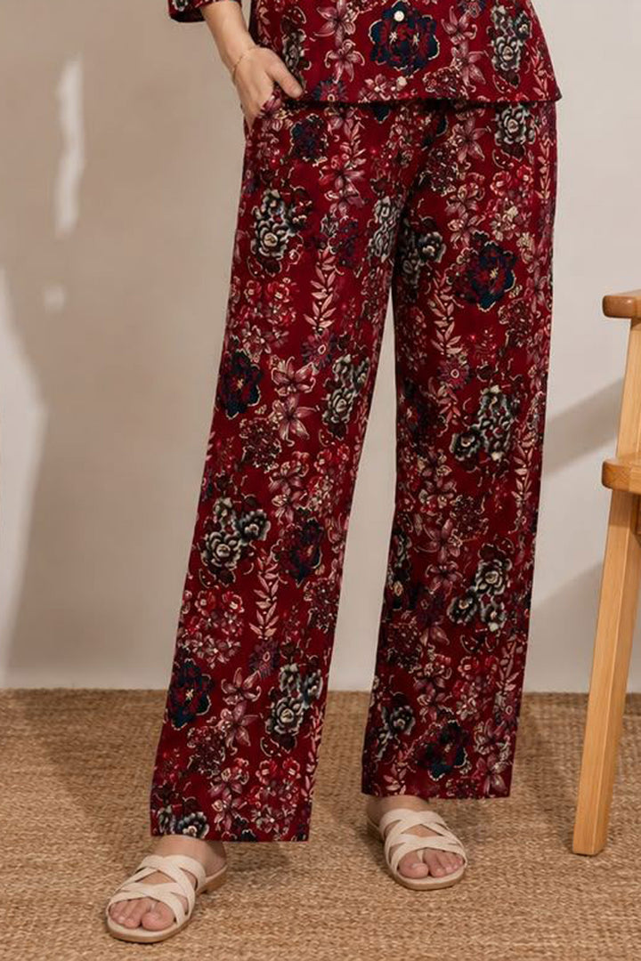 Amazing Maroon Color Cotton Printed Co-Ord Set | Buy Online India