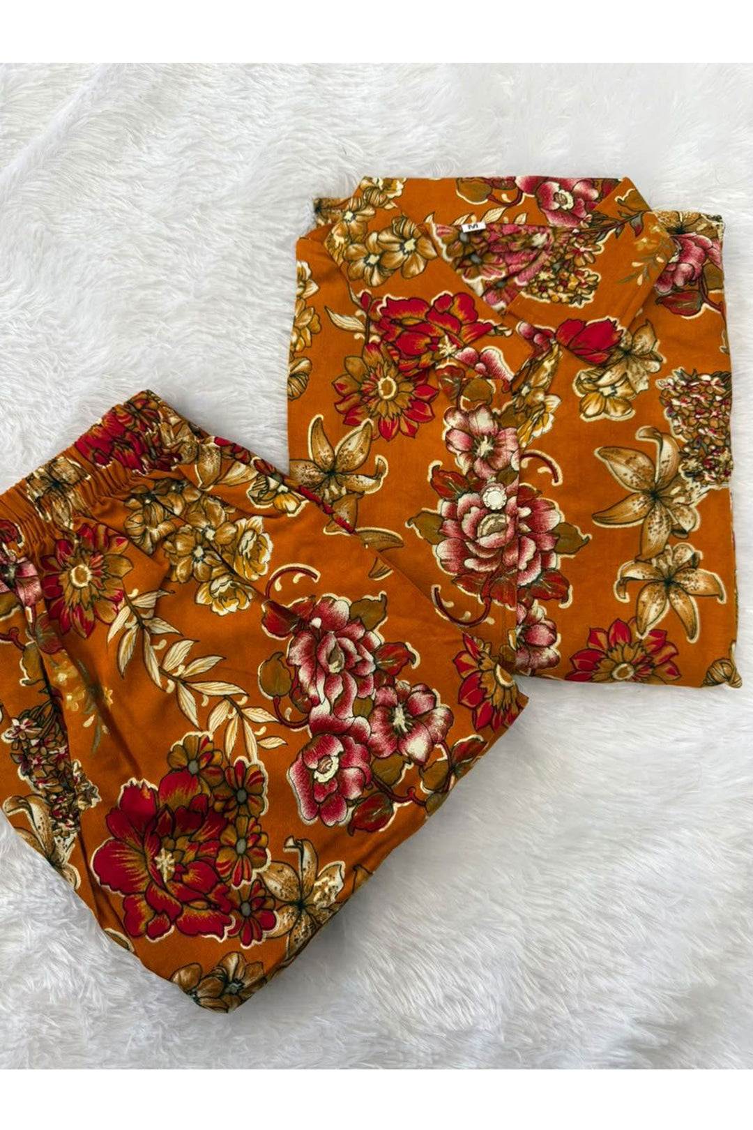 Solid Cotton Printed Co-Ord Set In Mustard Color | Buy Online India
