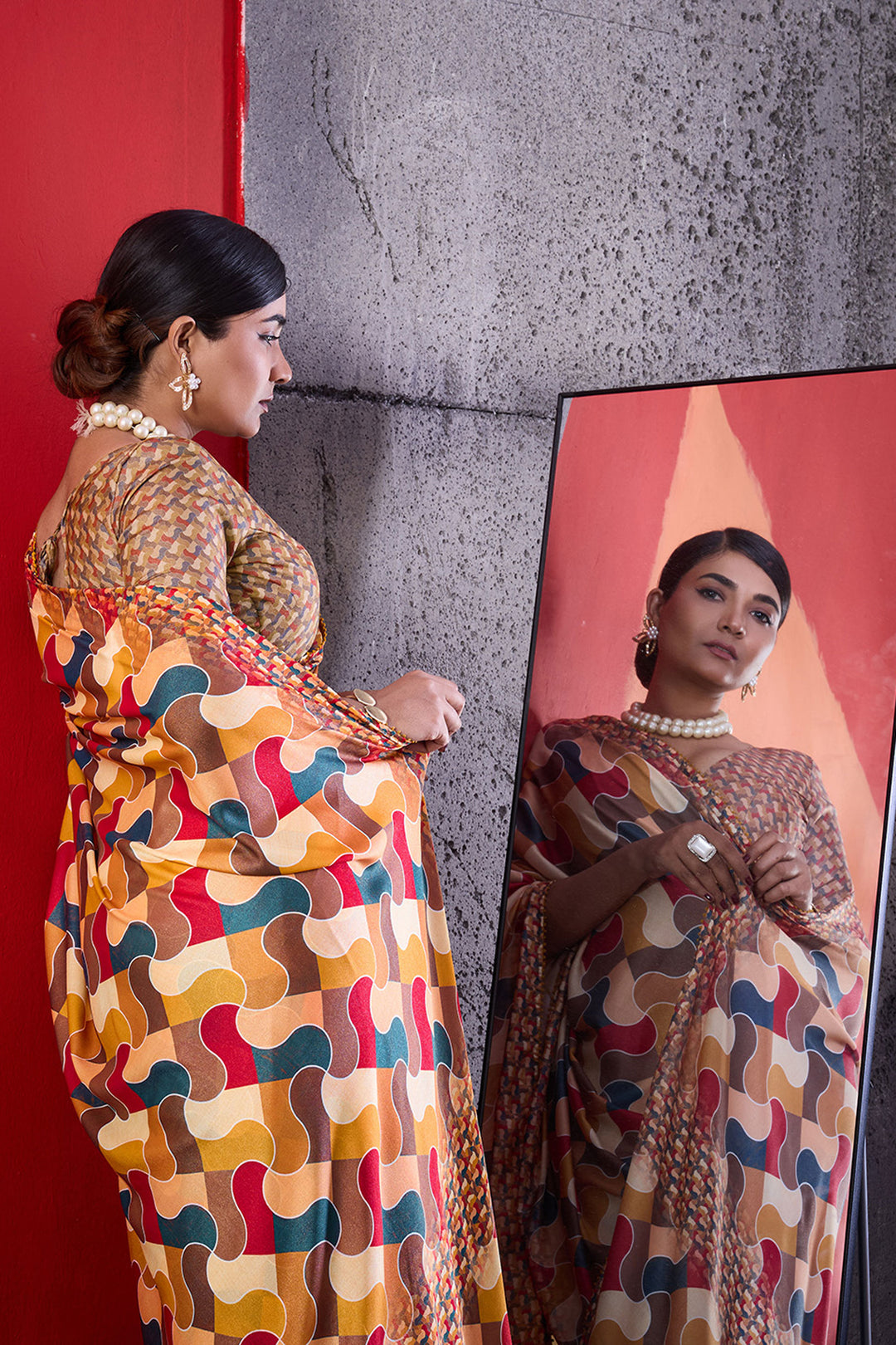 Mustard Color Brilliant Cotton Crepe Printed Saree