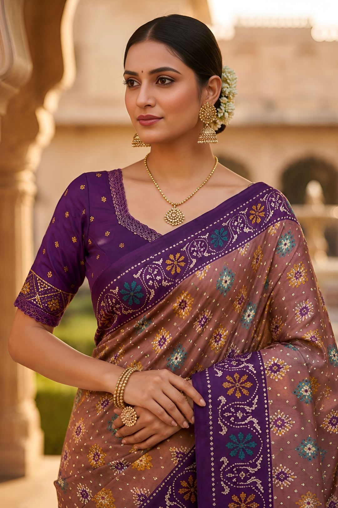 Attractive Festive Look Patola Printed Silk Saree In Pink Color