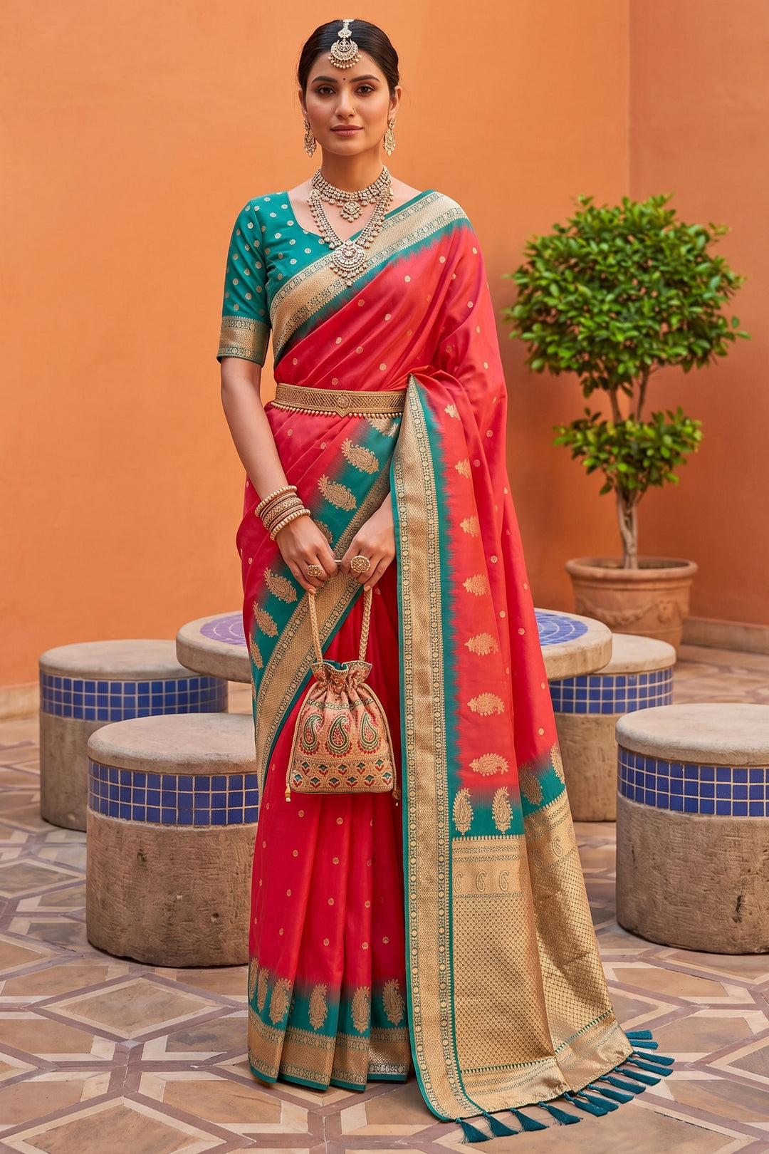 Pink Color Coveted Silk Saree With Jacquard Work