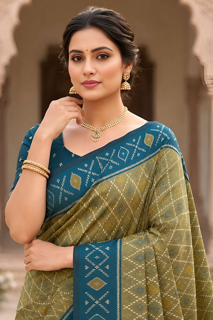 Patola Silk Green Color Gorgeous Meenakari Jacquard Saree