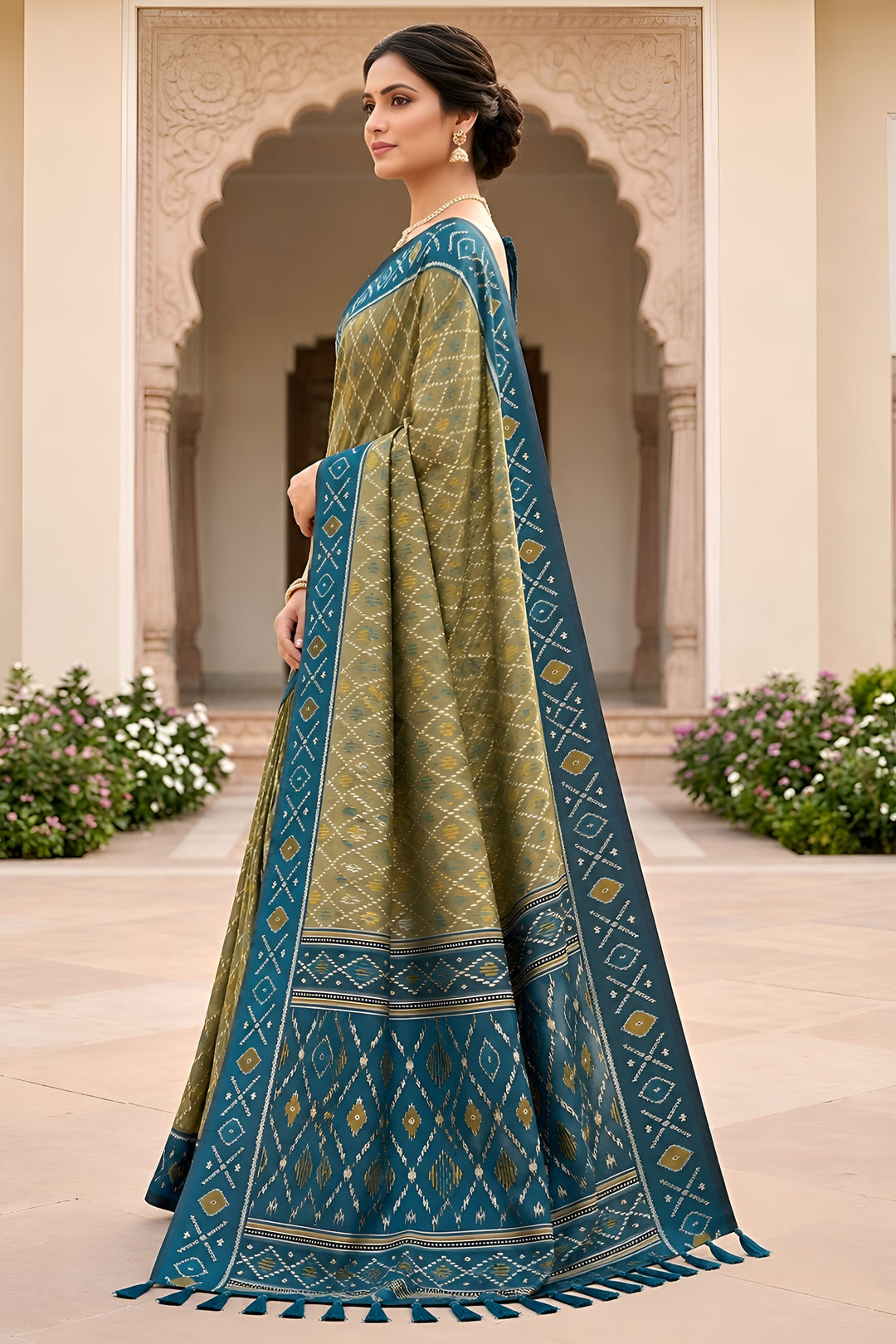 Patola Silk Green Color Gorgeous Meenakari Jacquard Saree