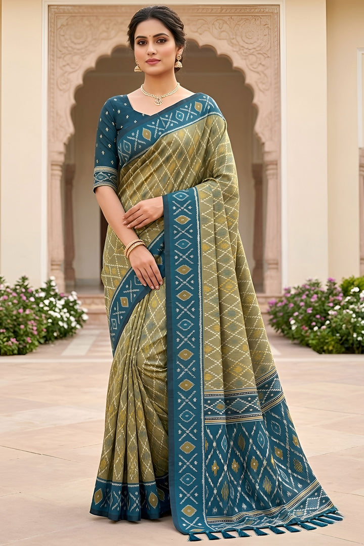 Patola Silk Green Color Gorgeous Meenakari Jacquard Saree