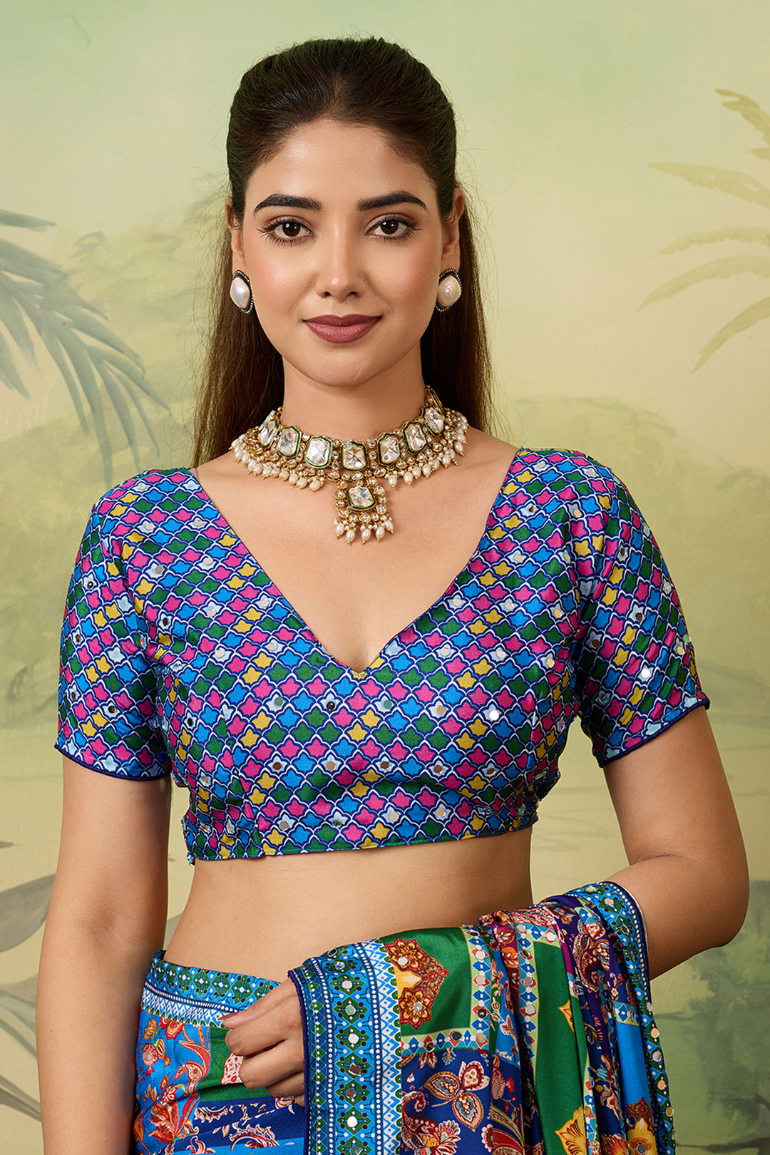Crepe Silk Fabric Blue Color Amazing Printed Saree