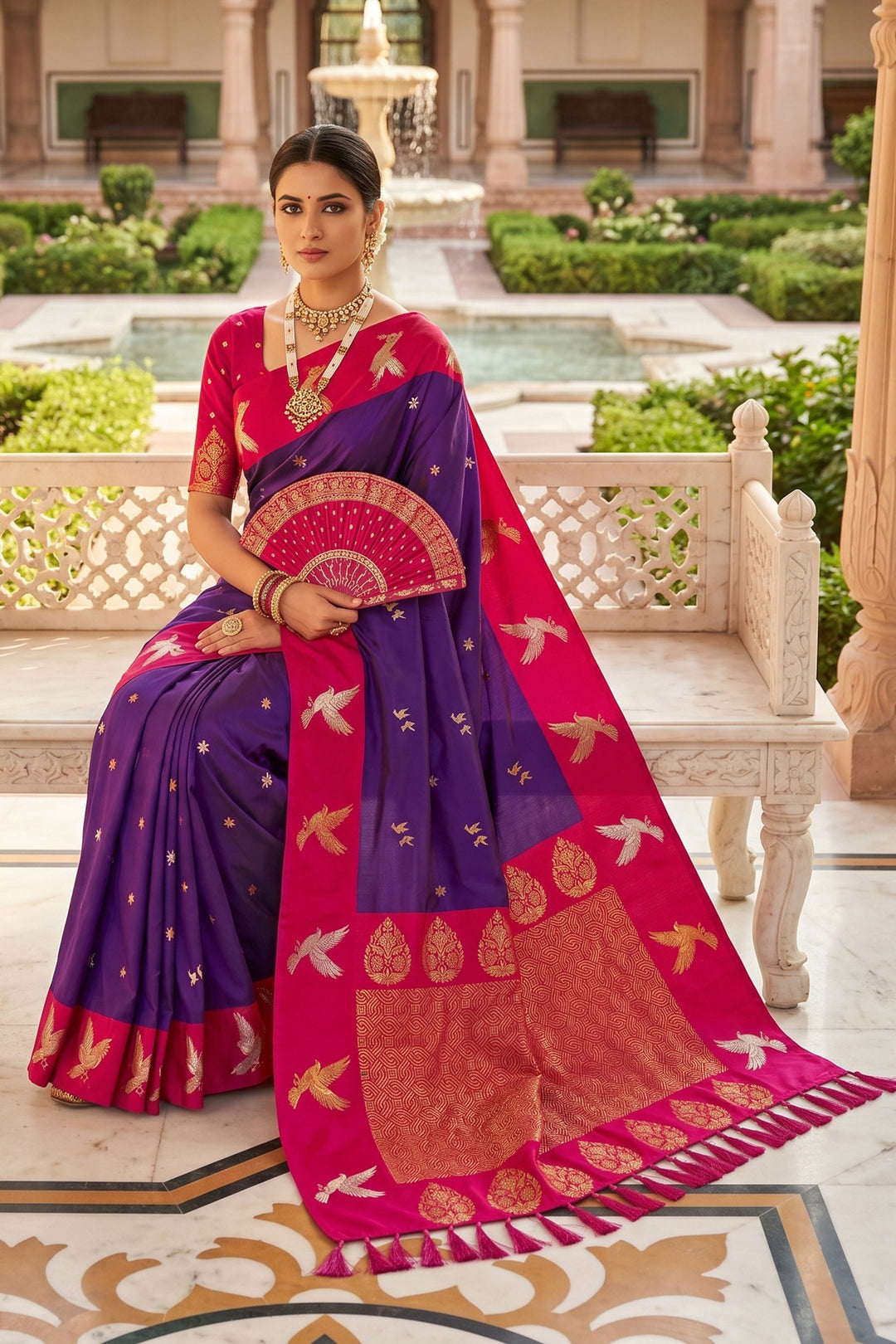 Amazing Weaving Work Purple Color Silk Saree