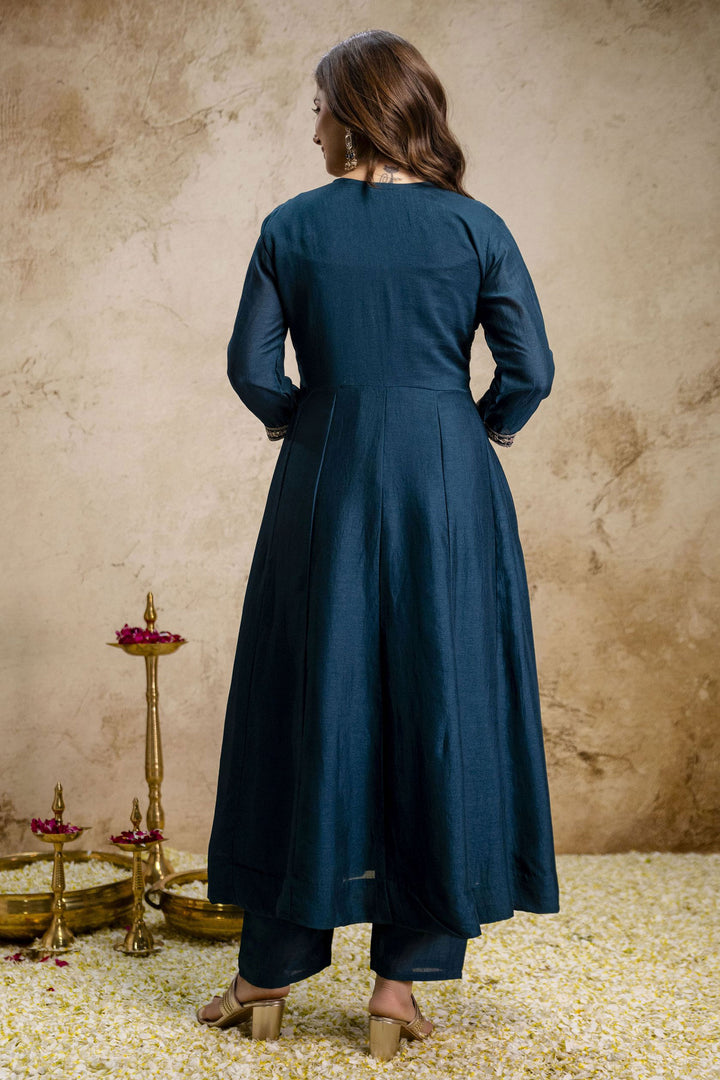 Amazing Teal Color Art Silk Readymade Salwar Suit