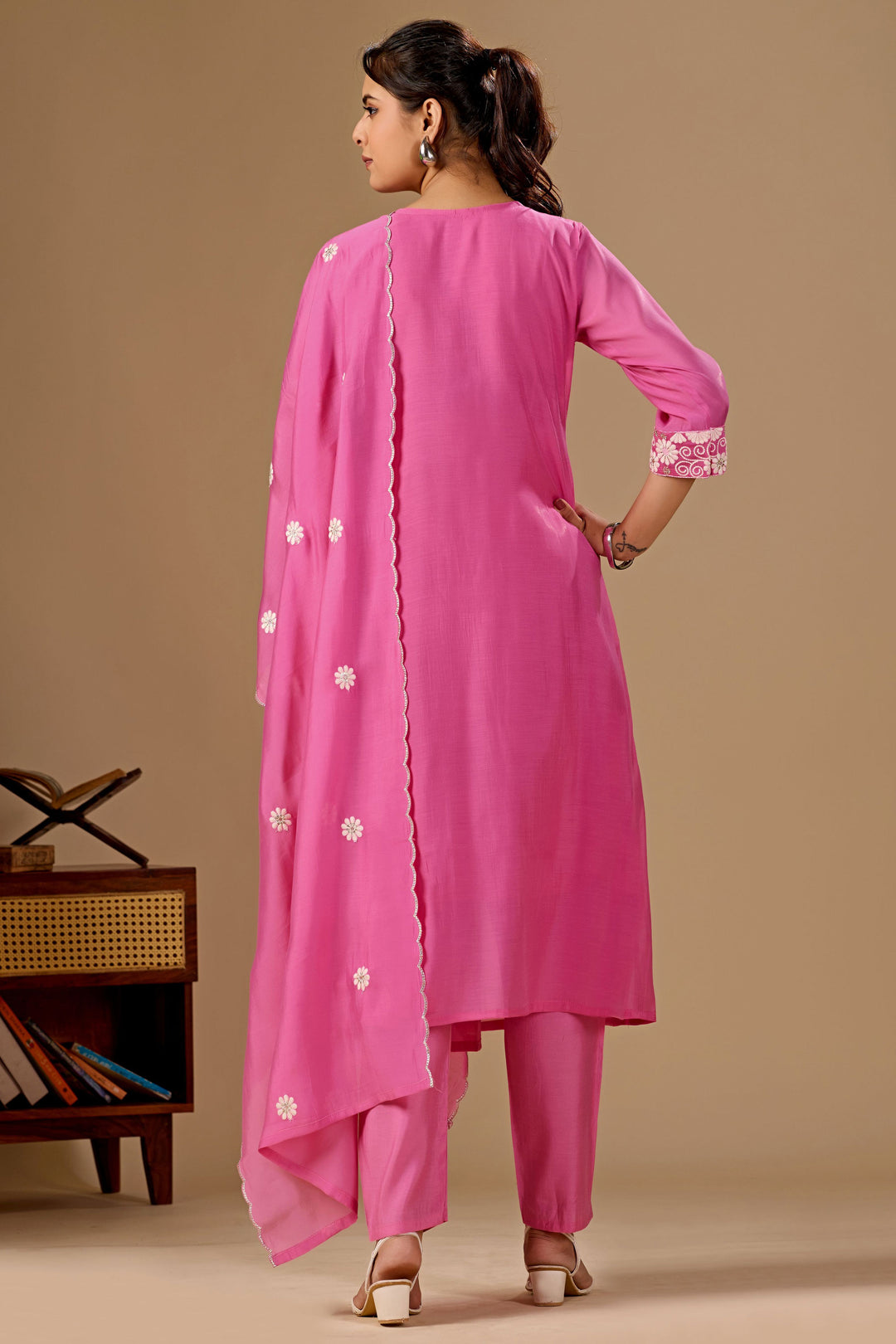 Engaging Pink Color Cotton Readymade Salwar Suit | Buy Online India