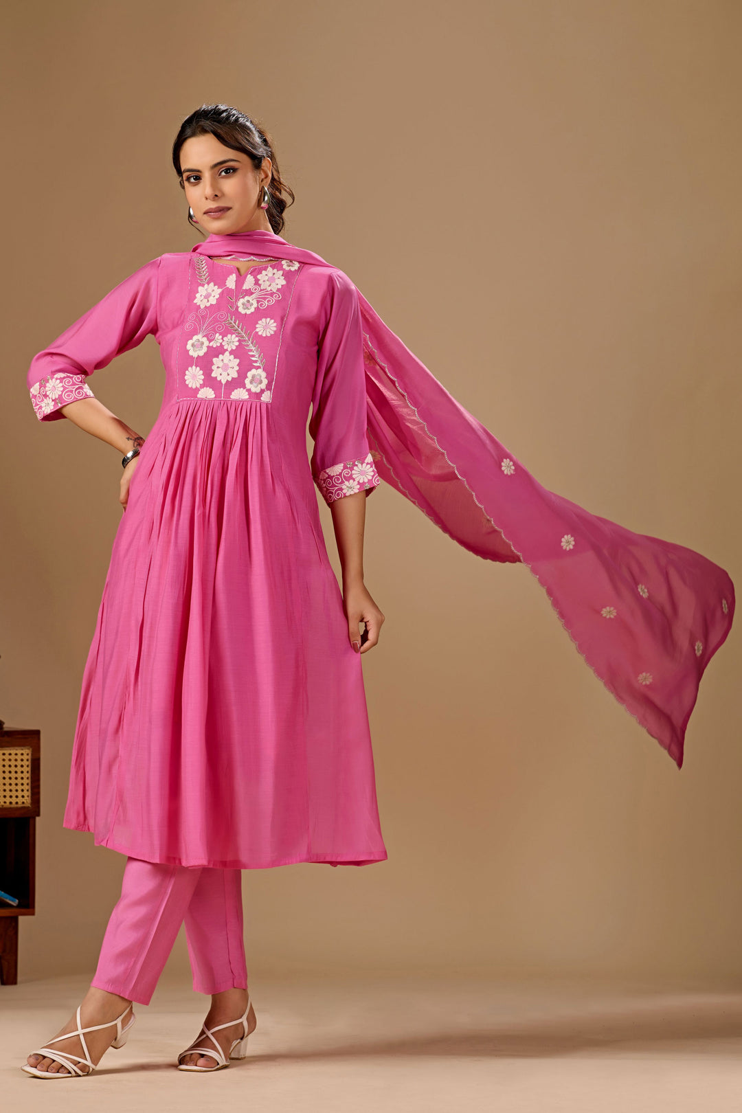 Engaging Pink Color Cotton Readymade Salwar Suit | Buy Online India