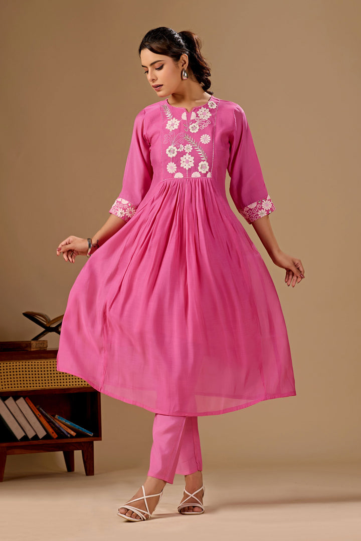 Engaging Pink Color Cotton Readymade Salwar Suit | Buy Online India
