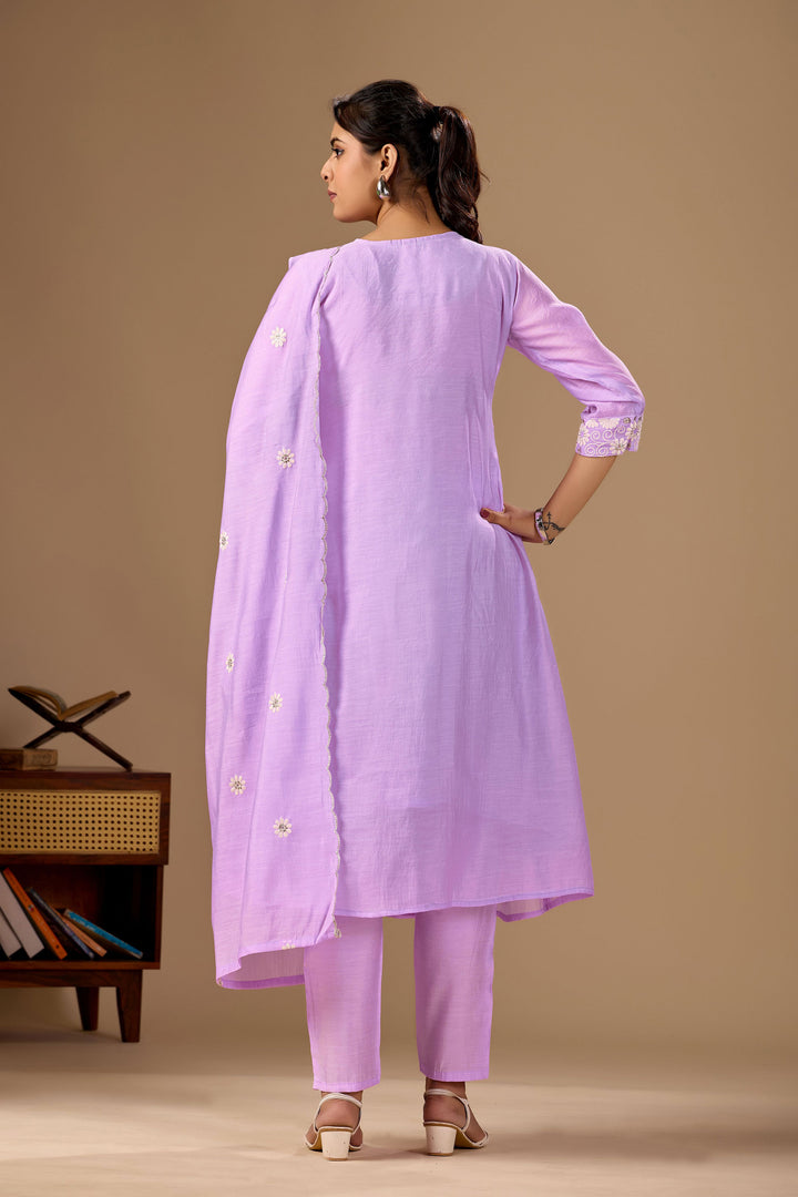 Classic Lavender Color Readymade Cotton Salwar Suit | Buy Online India