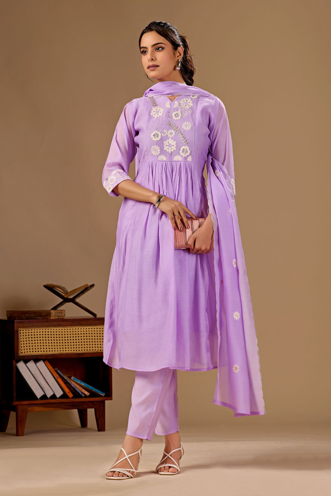 Classic Lavender Color Readymade Cotton Salwar Suit | Buy Online India