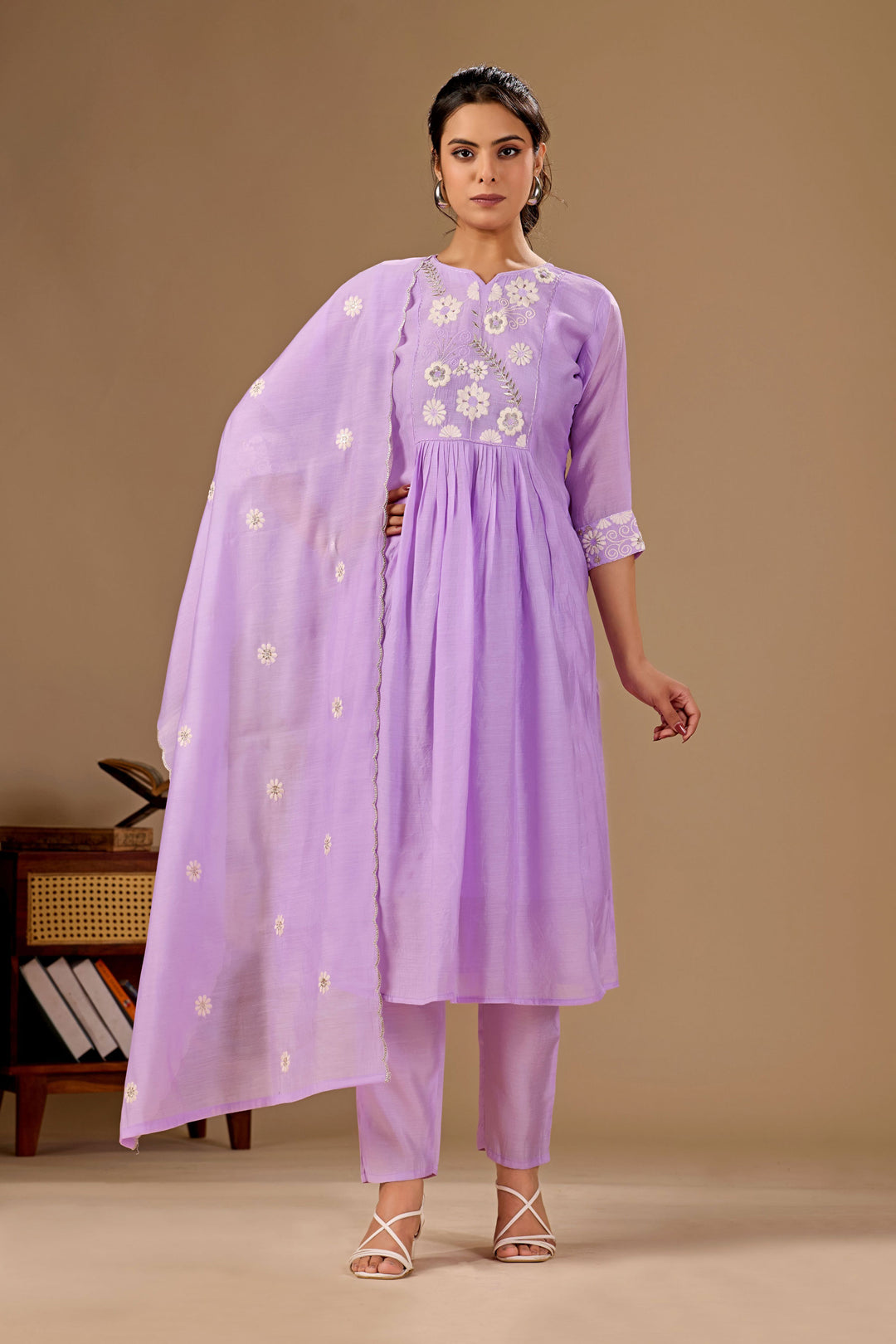 Classic Lavender Color Readymade Cotton Salwar Suit | Buy Online India