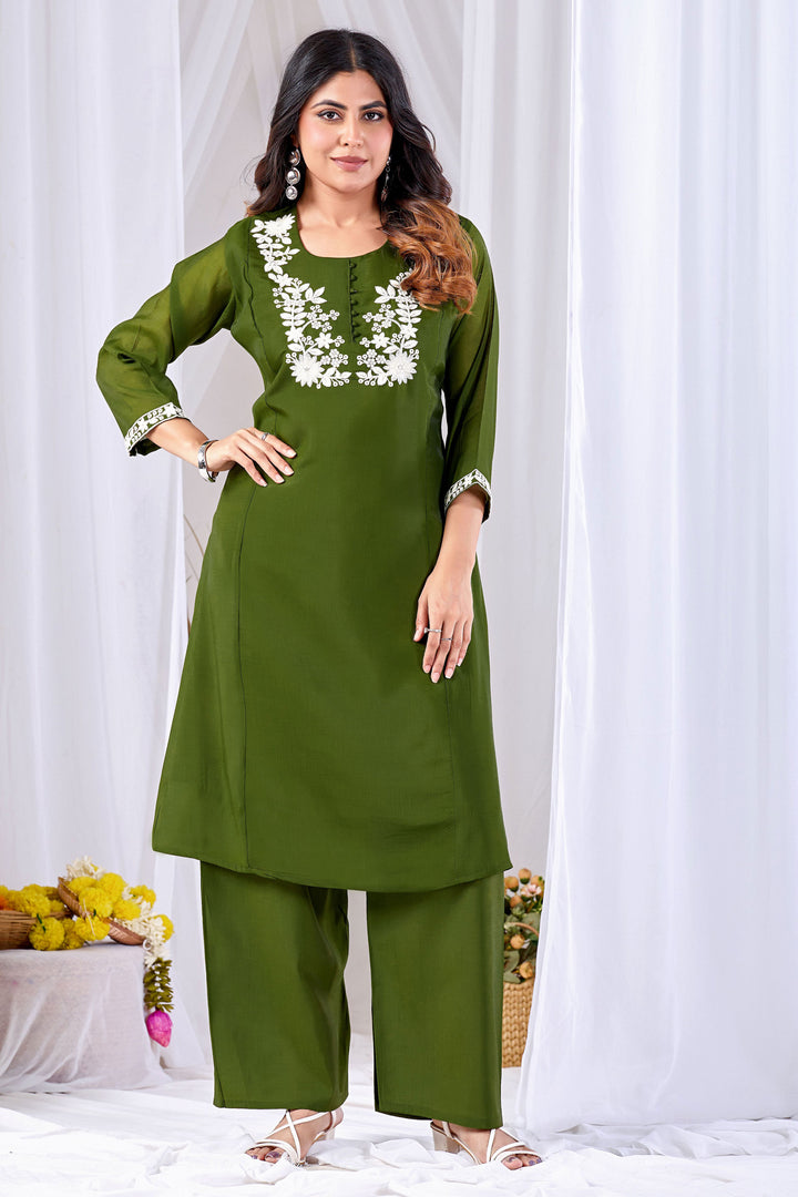 Green Color Cotton Beauteous Readymade Salwar Suit | Buy Online India
