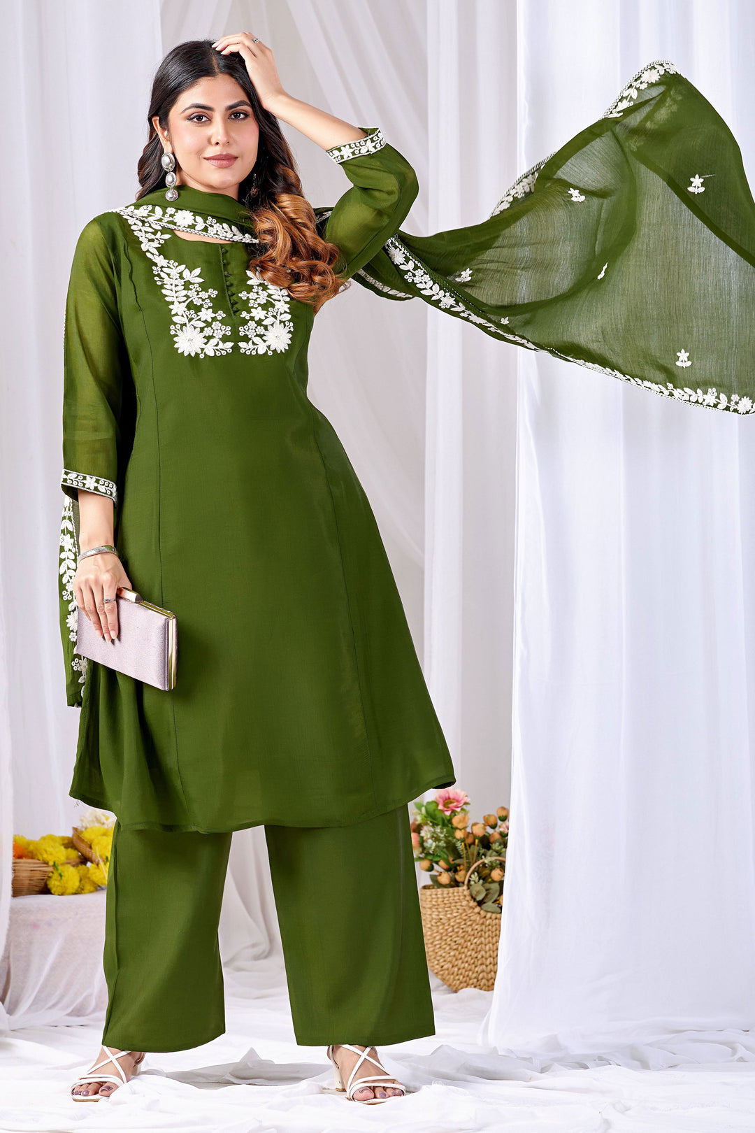 Green Color Cotton Beauteous Readymade Salwar Suit | Buy Online India