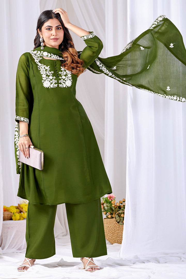 Green Color Cotton Beauteous Readymade Salwar Suit | Buy Online India