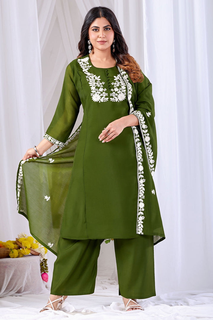 Green Color Cotton Beauteous Readymade Salwar Suit | Buy Online India