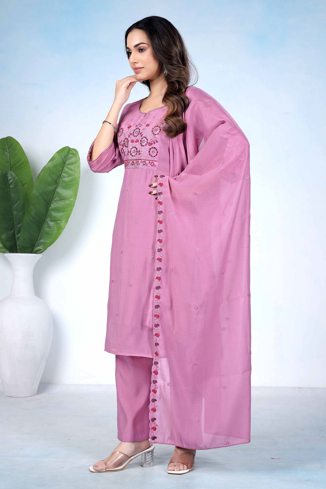 Pink Color Engaging Cotton Readymade Salwar Suit | Buy Online India