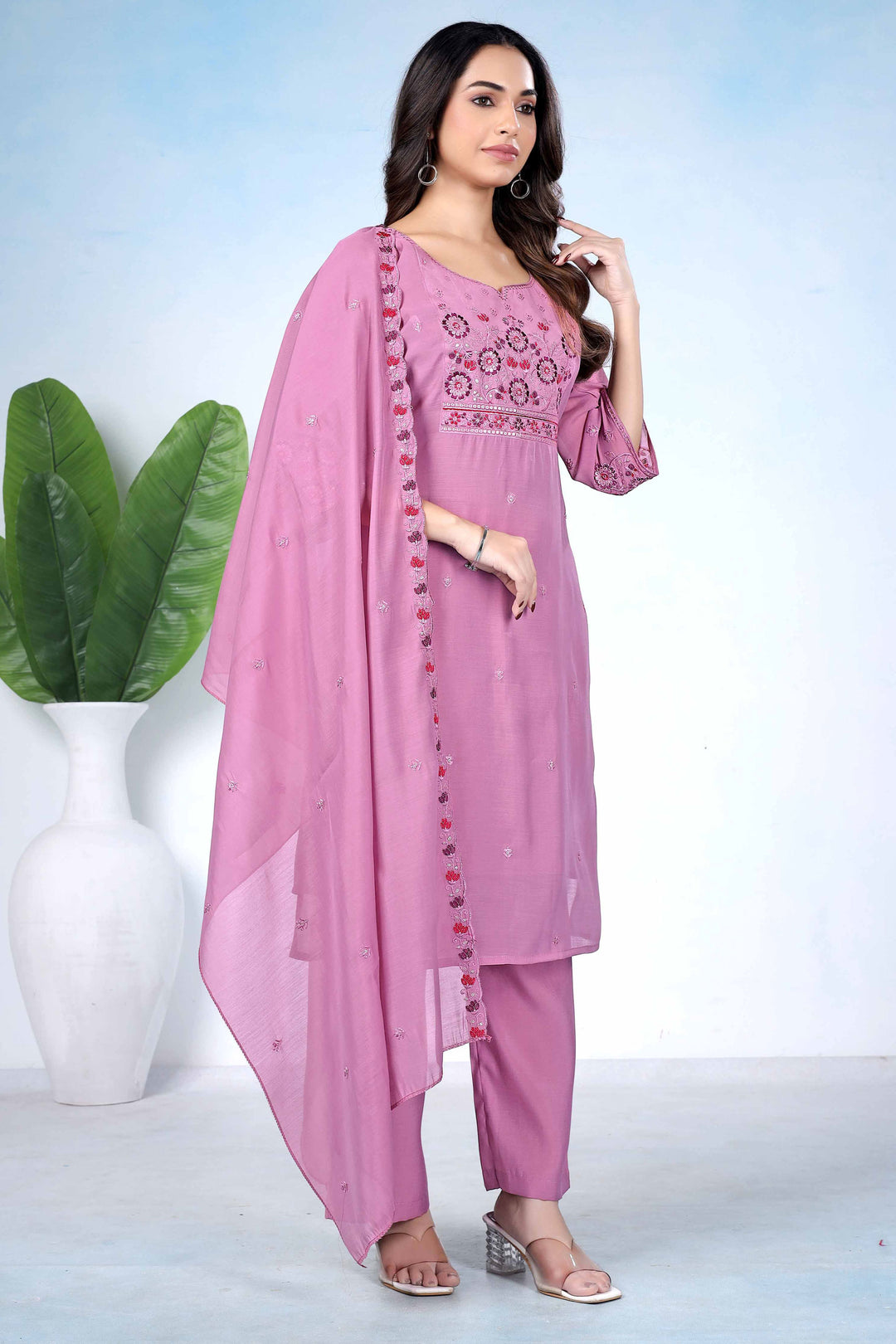 Pink Color Engaging Cotton Readymade Salwar Suit | Buy Online India