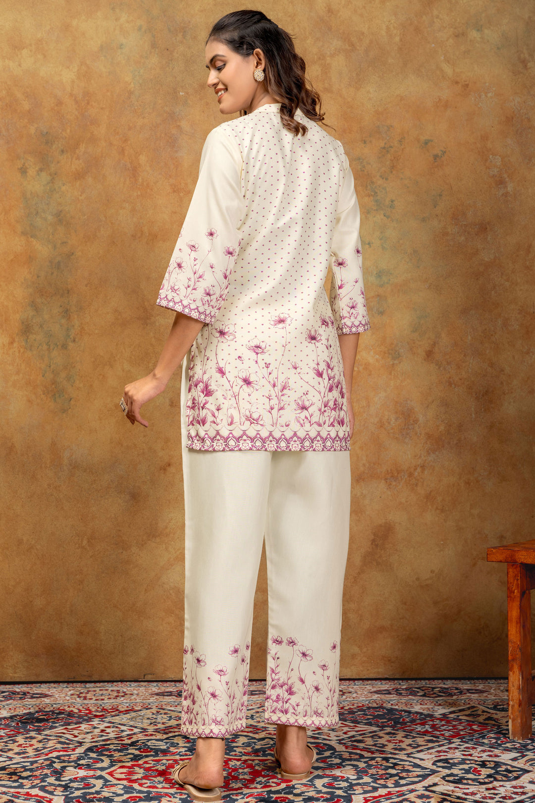 Sober Pink Color Cotton Fabric Co-Ord Set | Buy Online India