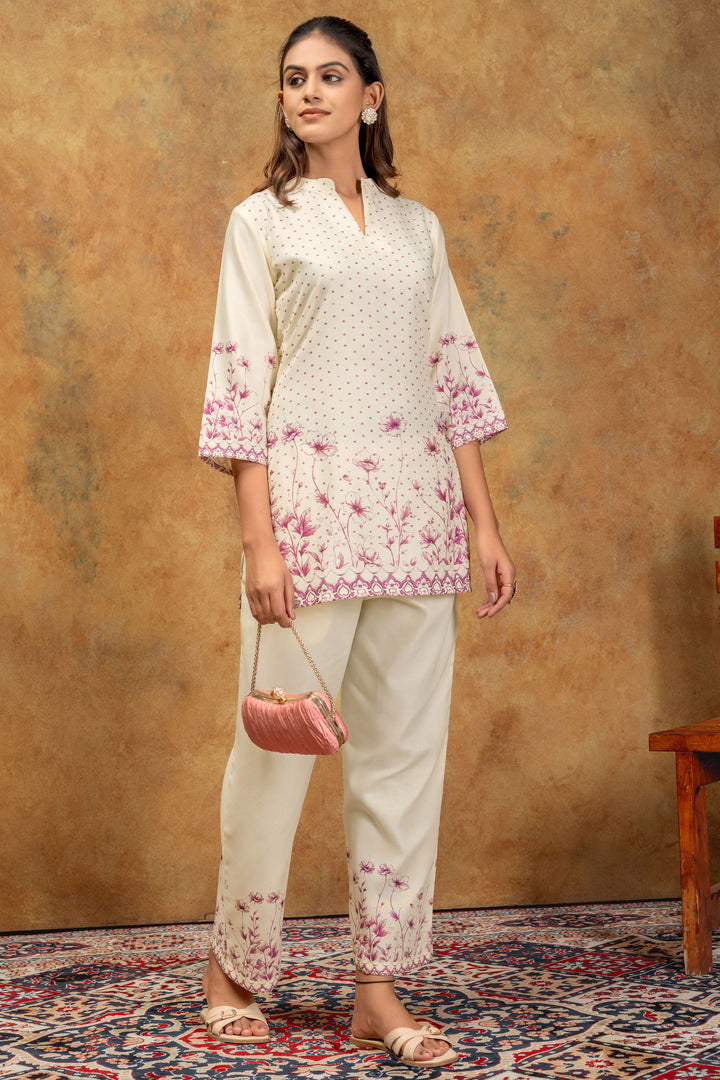 Sober Pink Color Cotton Fabric Co-Ord Set | Buy Online India