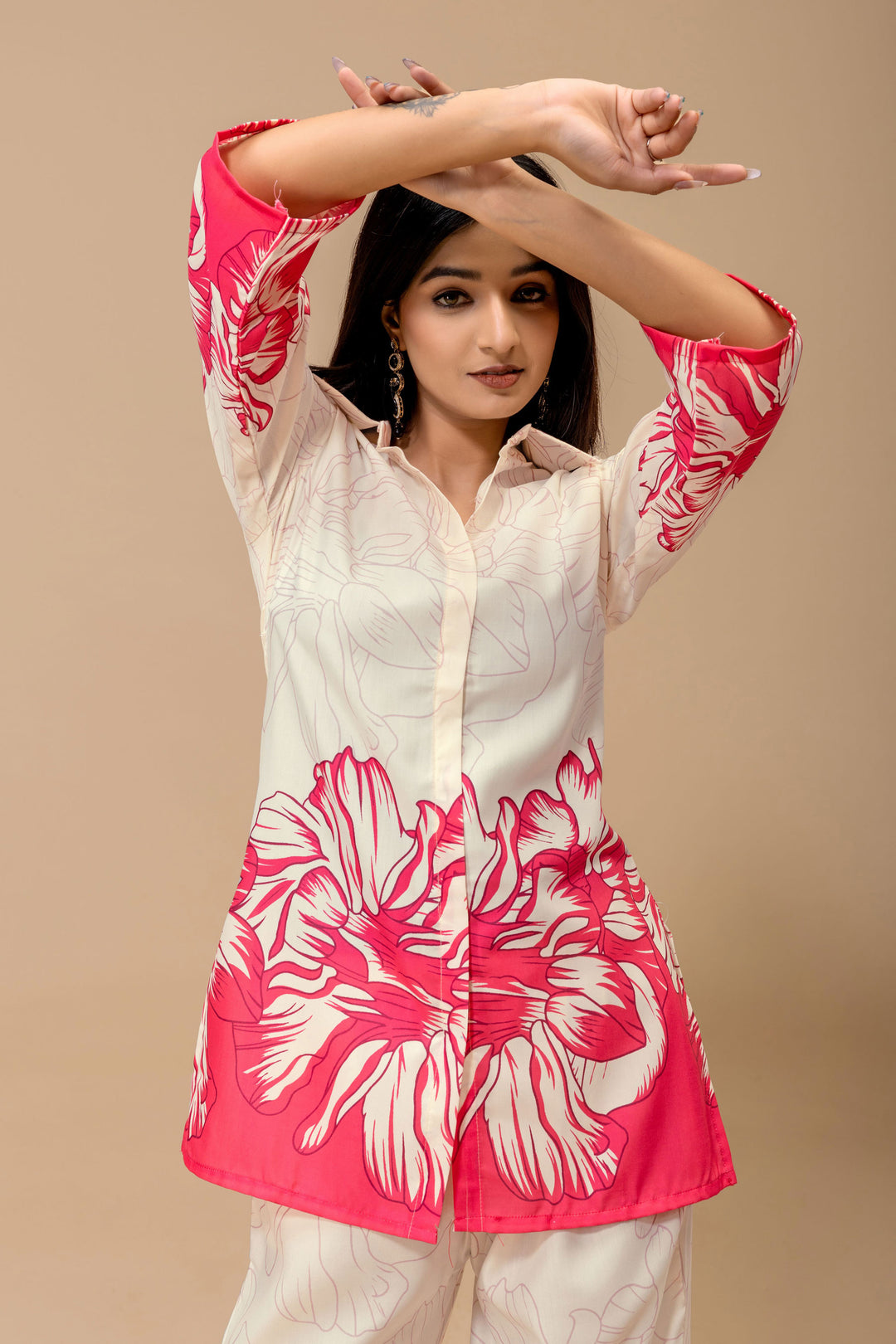Pink Color Engaging Cotton Fabric Co-Ord Set | Buy Online India