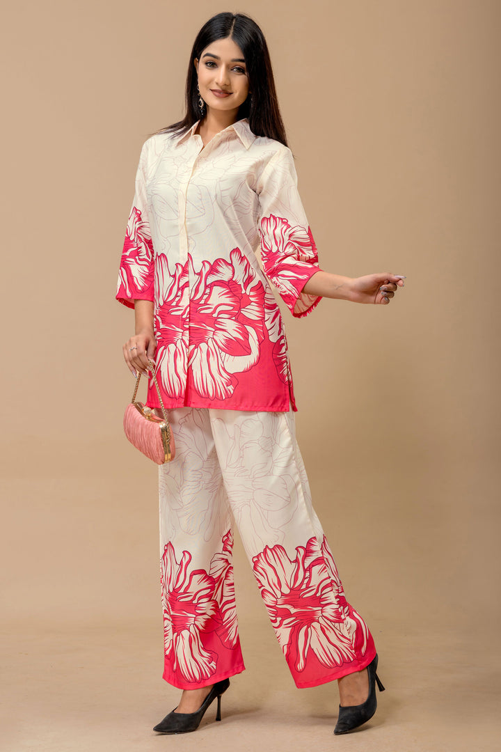 Pink Color Engaging Cotton Fabric Co-Ord Set | Buy Online India