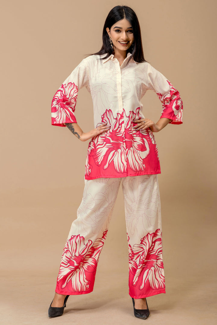 Pink Color Engaging Cotton Fabric Co-Ord Set | Buy Online India