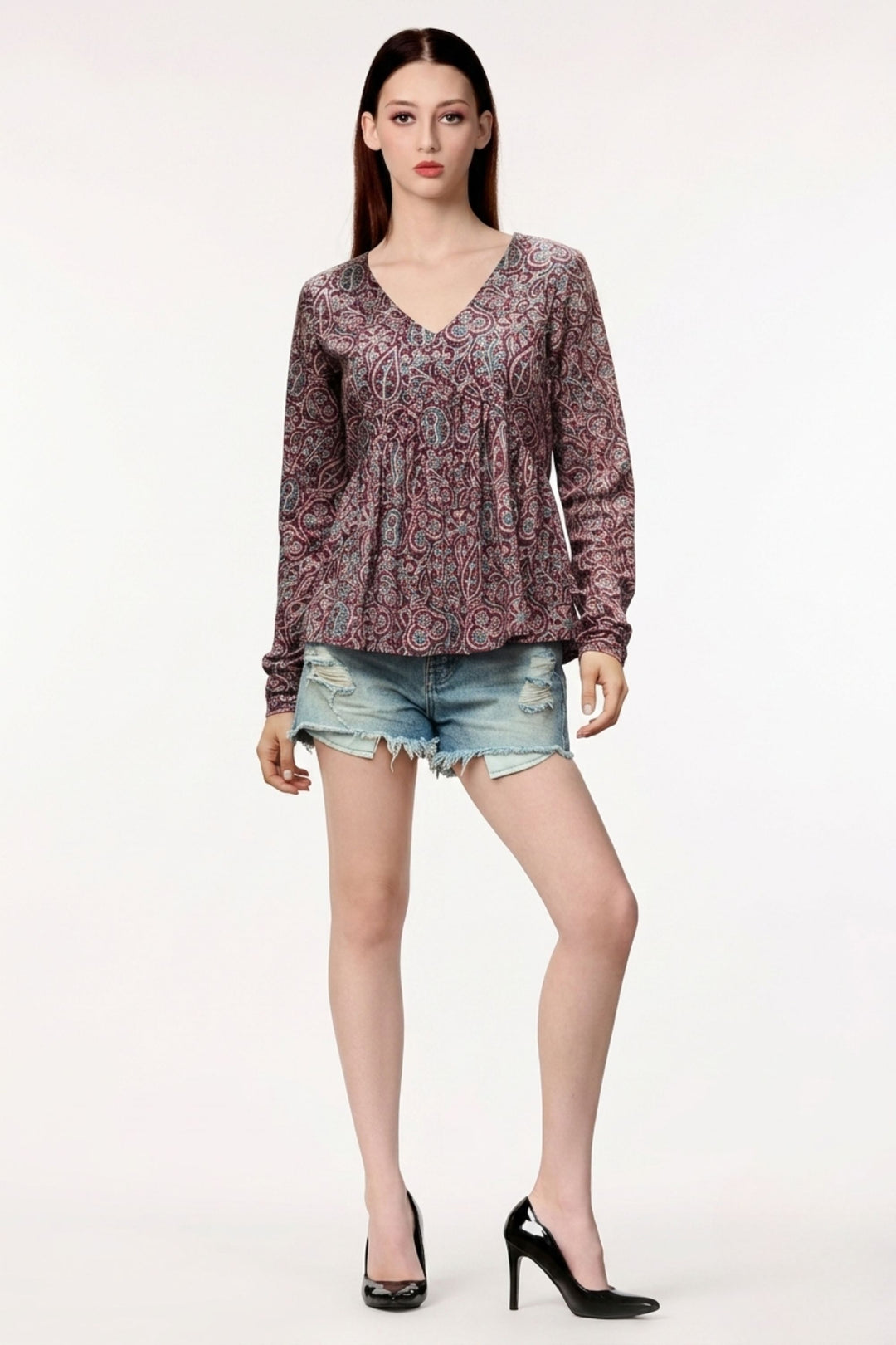 Magenta Color Engaging Readymade Short Printed Top | Buy Online India