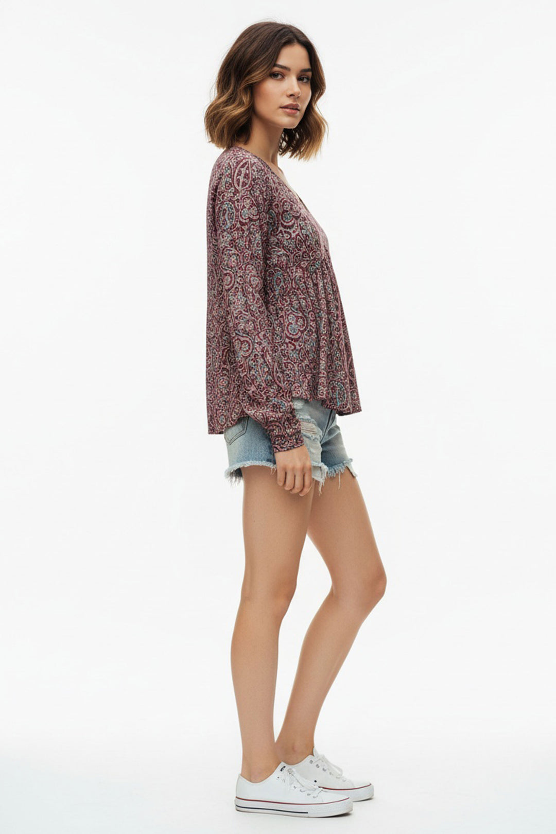 Magenta Color Engaging Readymade Short Printed Top