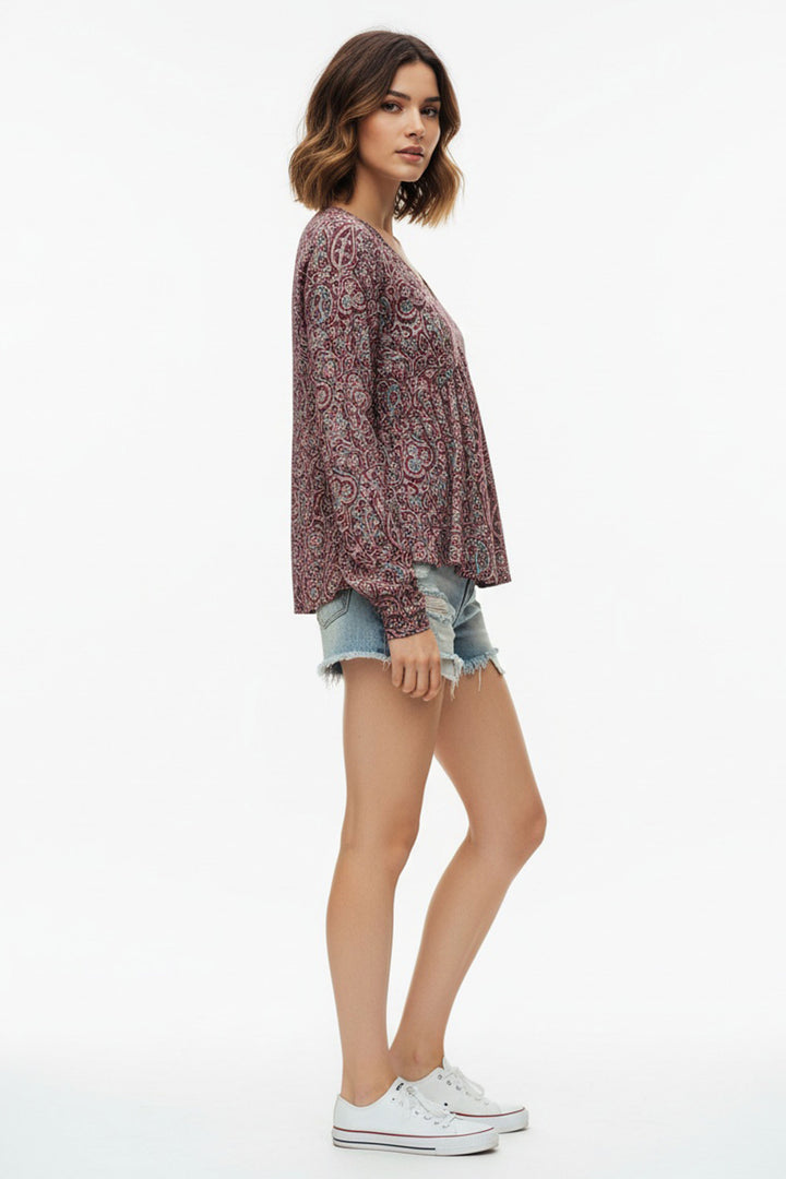 Magenta Color Engaging Readymade Short Printed Top