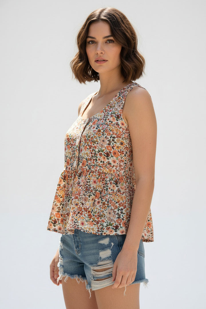 Creative Multi Color Readymade Short Printed Top