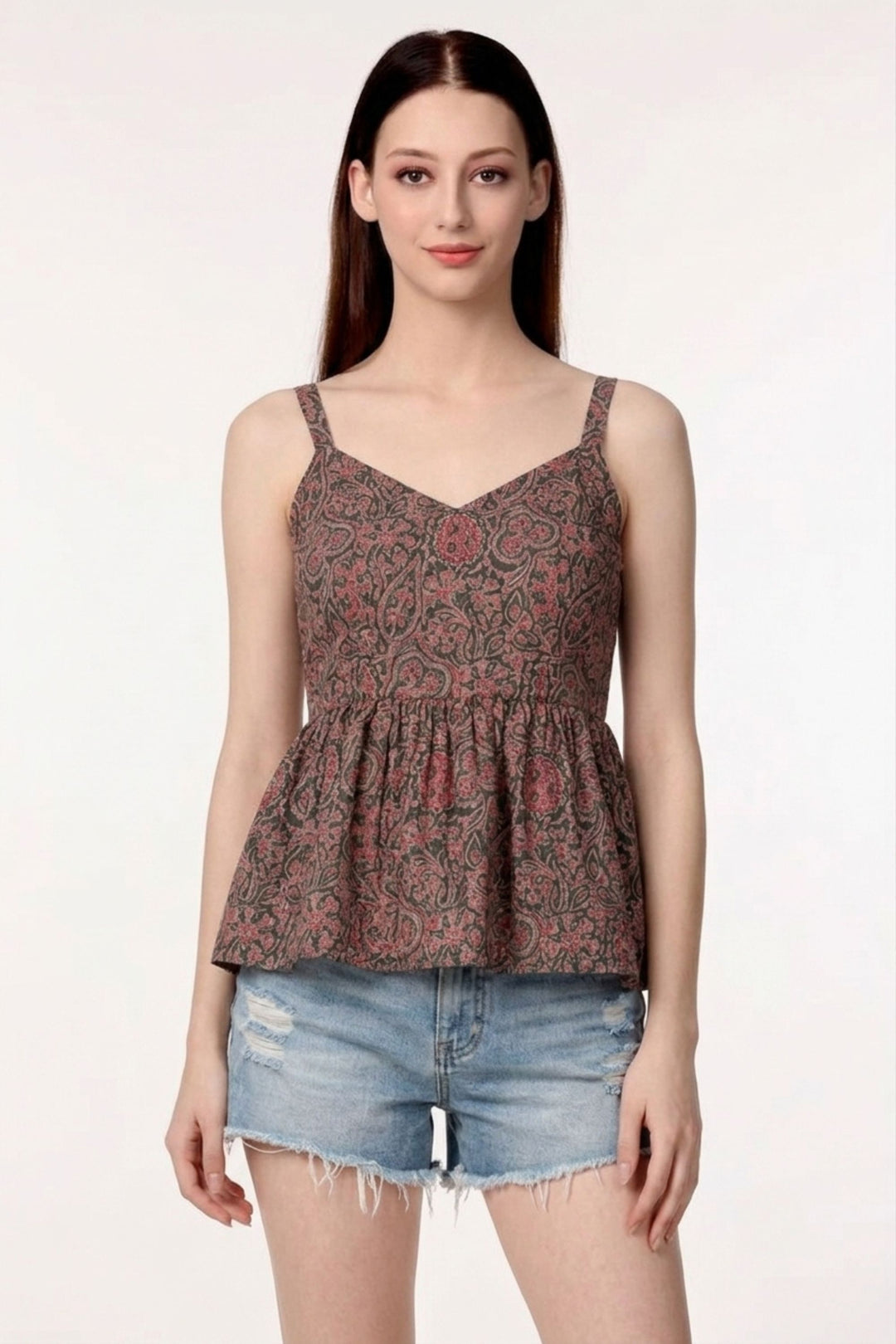 Tempting Green Color Readymade Short Printed Top | Buy Online India