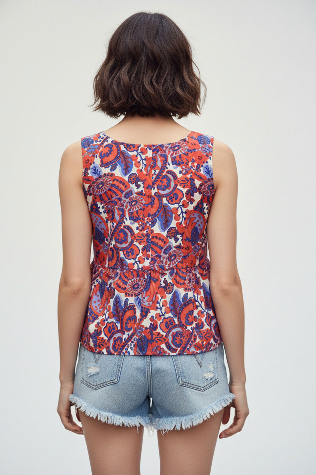 Engaging Orange Color Readymade Short Printed Top