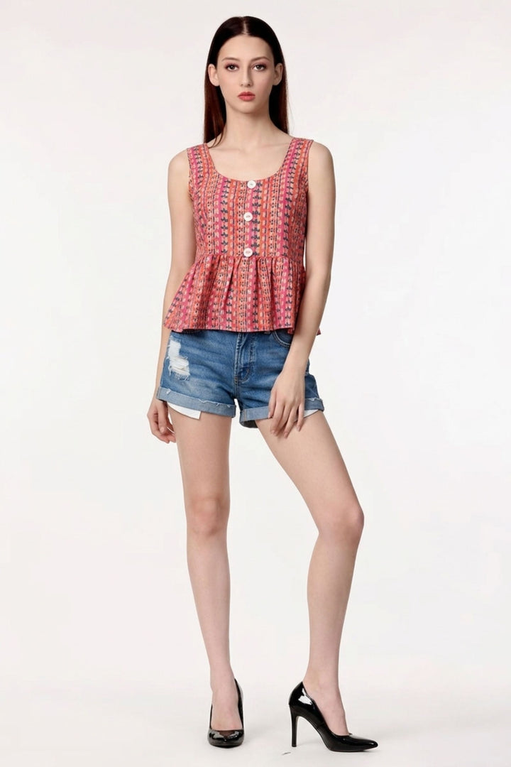 Amazing Pink Color Readymade Short Printed Top | Buy Online India